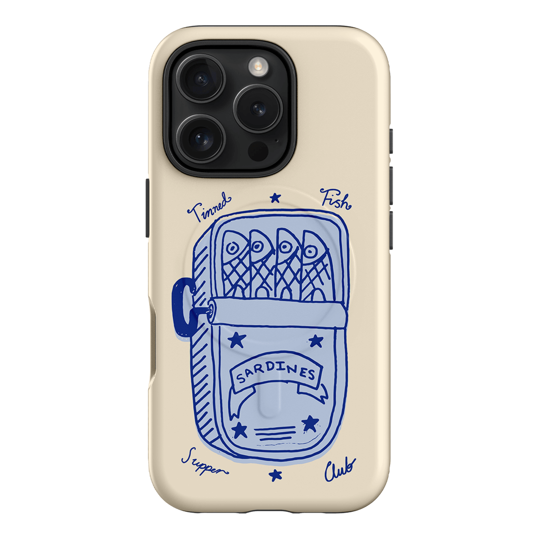 Sardine Social Blue Printed Phone Cases iPhone 16 Pro / Armoured MagSafe by The Dairy - The Dairy