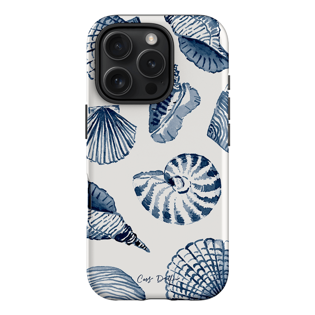 Blue Shells Printed Phone Cases iPhone 16 Pro / Armoured by Cass Deller - The Dairy