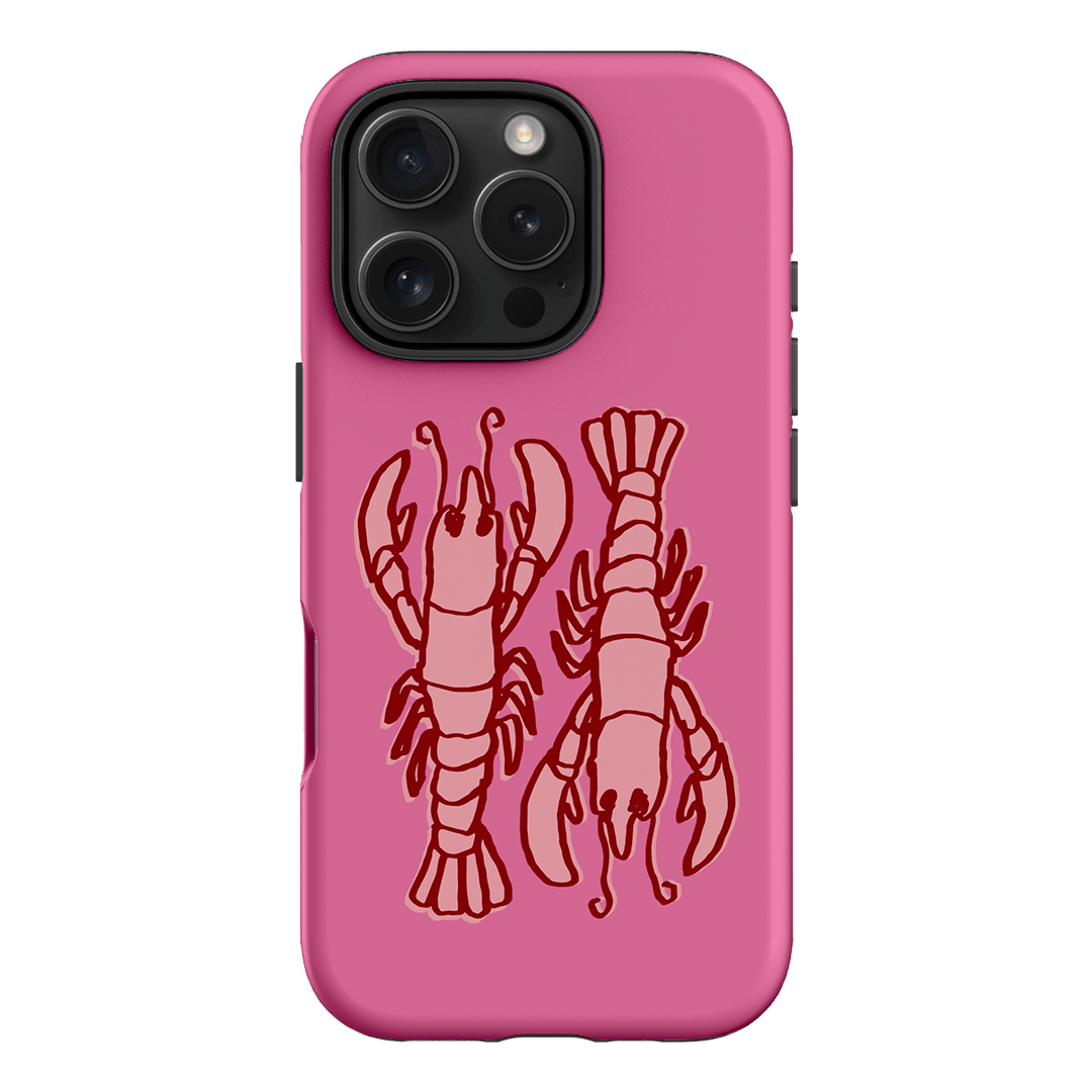 Lobster Love Pink Printed Phone Cases iPhone 16 Pro / Armoured by The Dairy - The Dairy