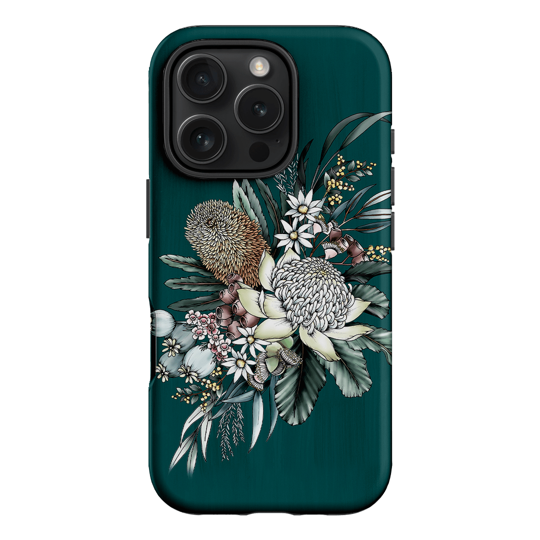 Teal Native Printed Phone Cases iPhone 16 Pro / Armoured by Typoflora - The Dairy