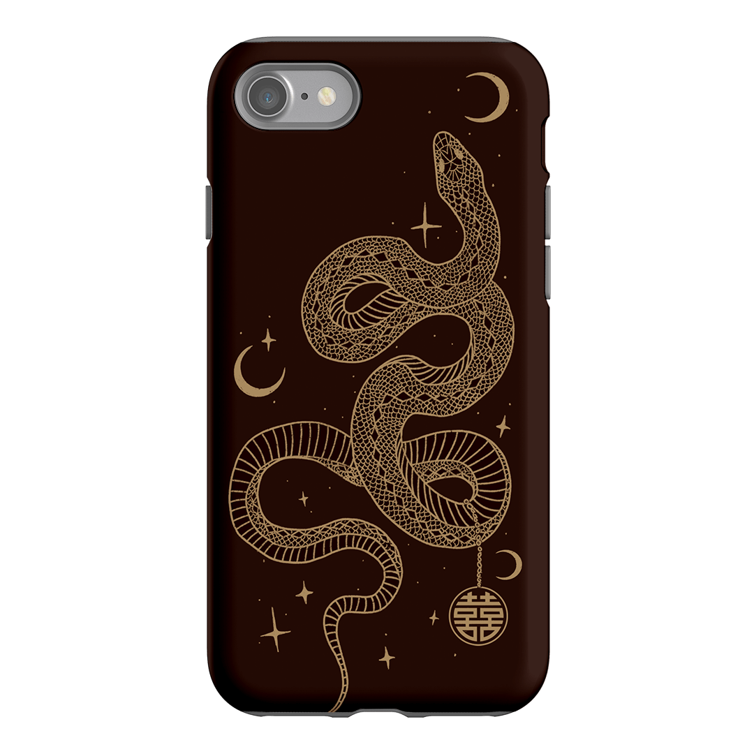 Astro Snake in Brown Printed Phone Cases by Veronica Tucker - The Dairy