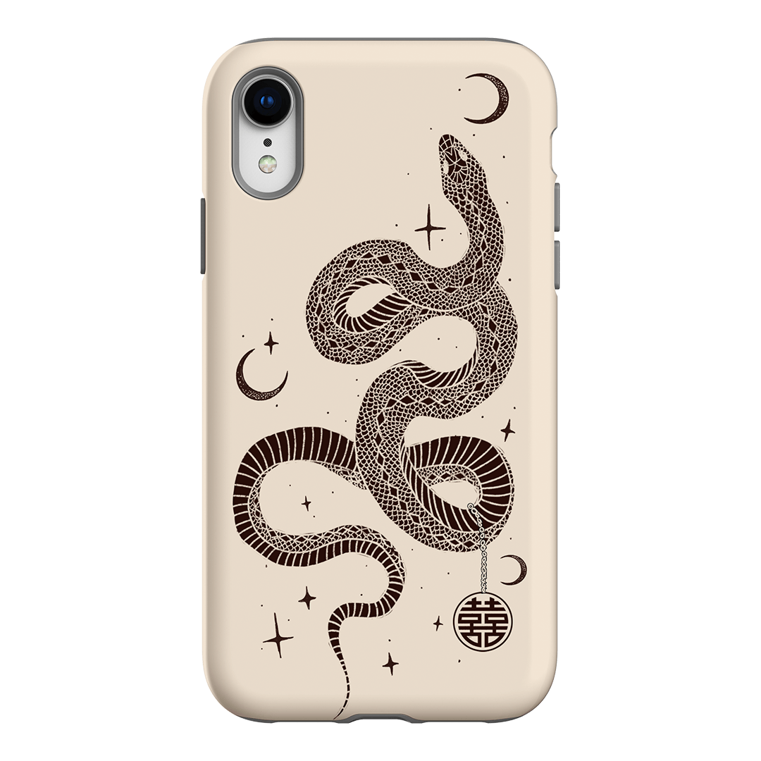 Astro Snake in Cream Printed Phone Cases by Veronica Tucker - The Dairy