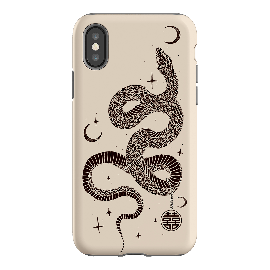 Astro Snake in Cream Printed Phone Cases by Veronica Tucker - The Dairy