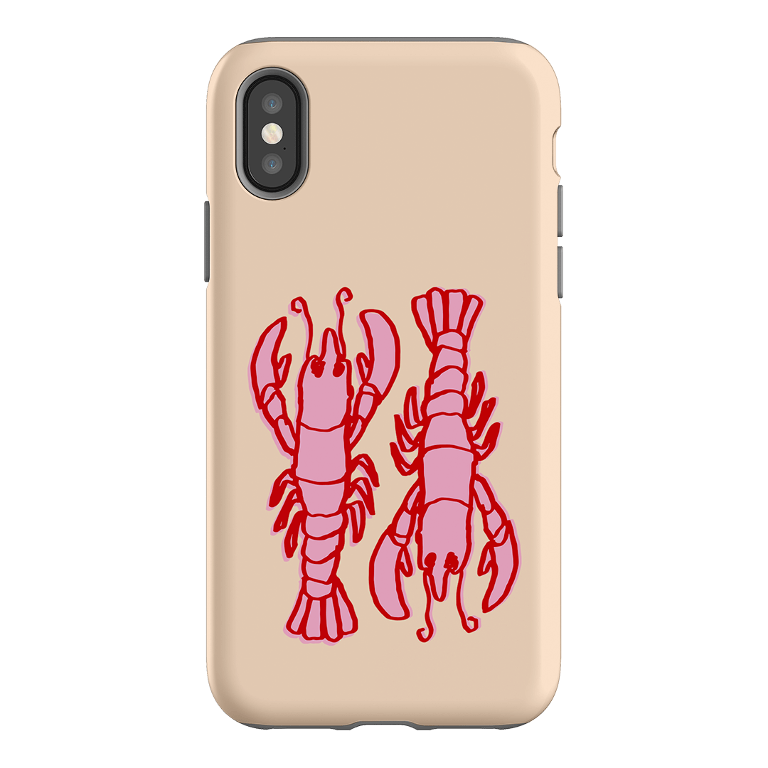 Lobster Love Peach Printed Phone Cases iPhone XS / Armoured by The Dairy - The Dairy