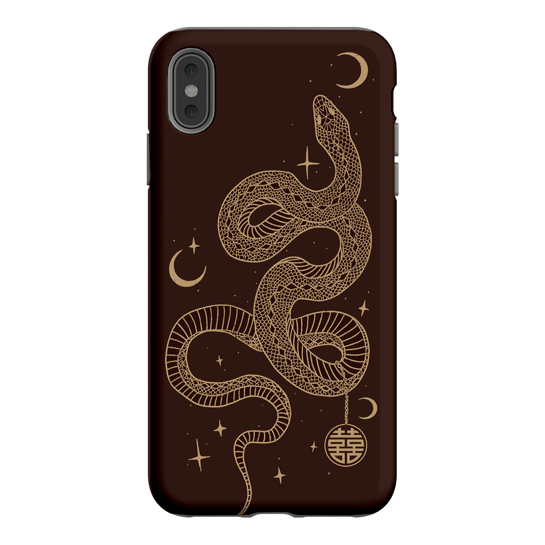 Astro Snake in Brown Printed Phone Cases by Veronica Tucker - The Dairy