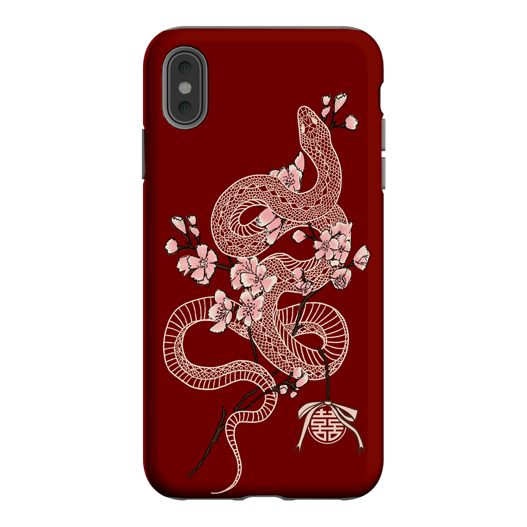 Blossom Snake in Red Printed Phone Cases by Veronica Tucker - The Dairy