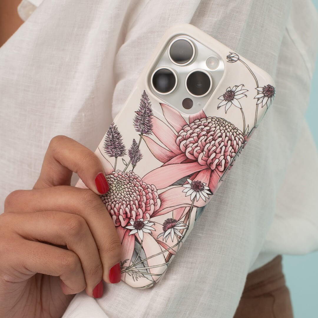 Pink Waratah Printed Phone Cases by Typoflora - The Dairy