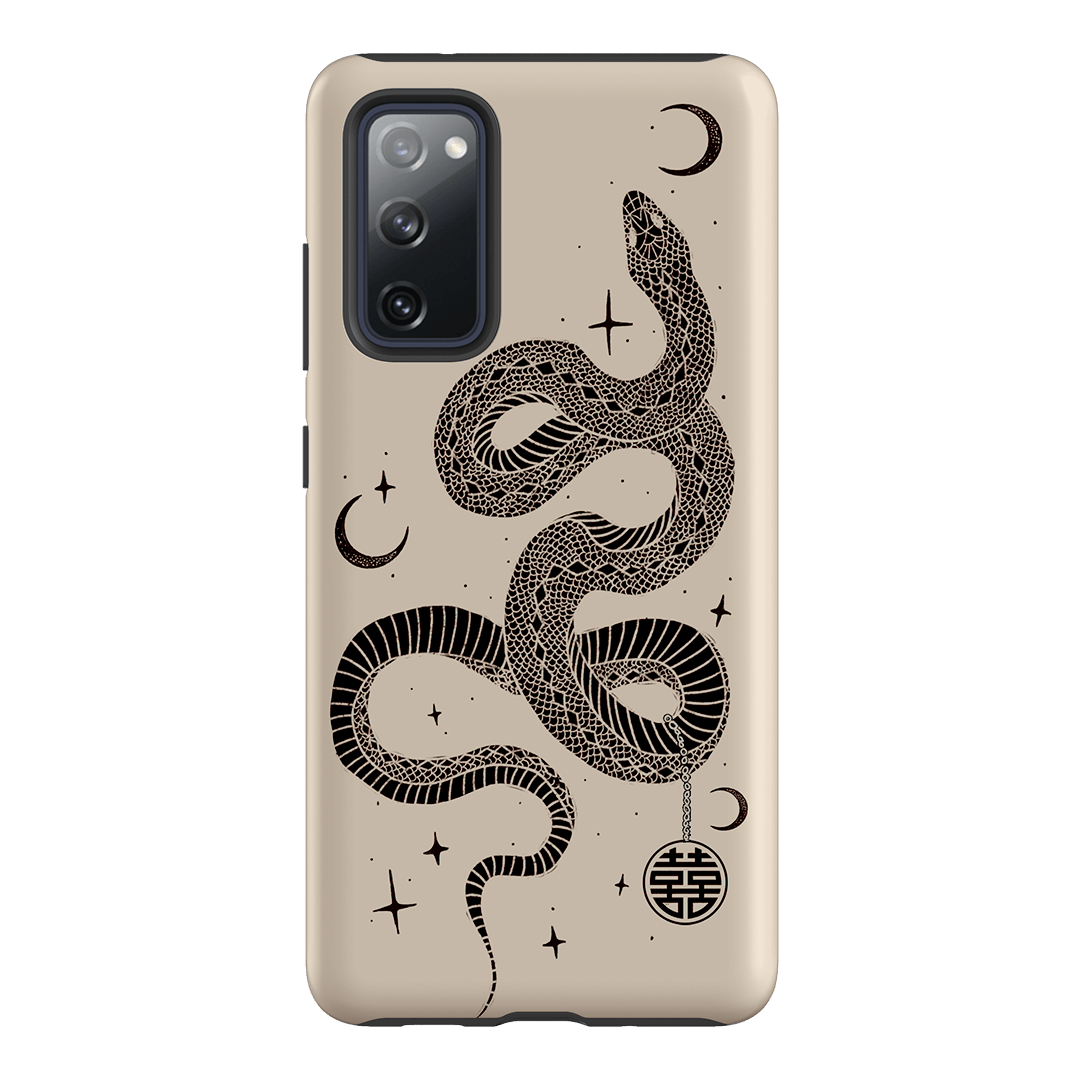 Astro Snake in Cream Printed Phone Cases by Veronica Tucker - The Dairy