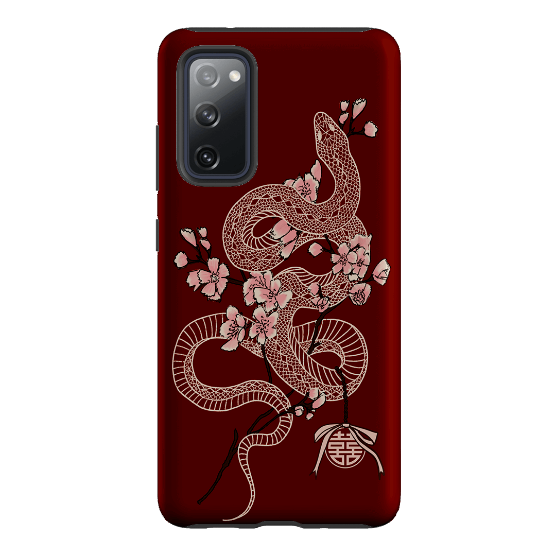 Blossom Snake in Red Printed Phone Cases by Veronica Tucker - The Dairy