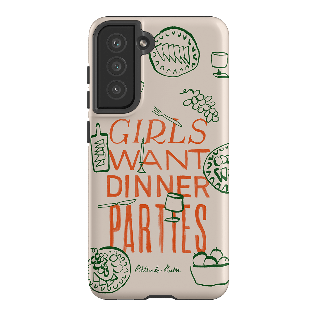 Dinner Parties Printed Phone Cases Samsung Galaxy S21 FE / Armoured by Phthalo Ruth - The Dairy