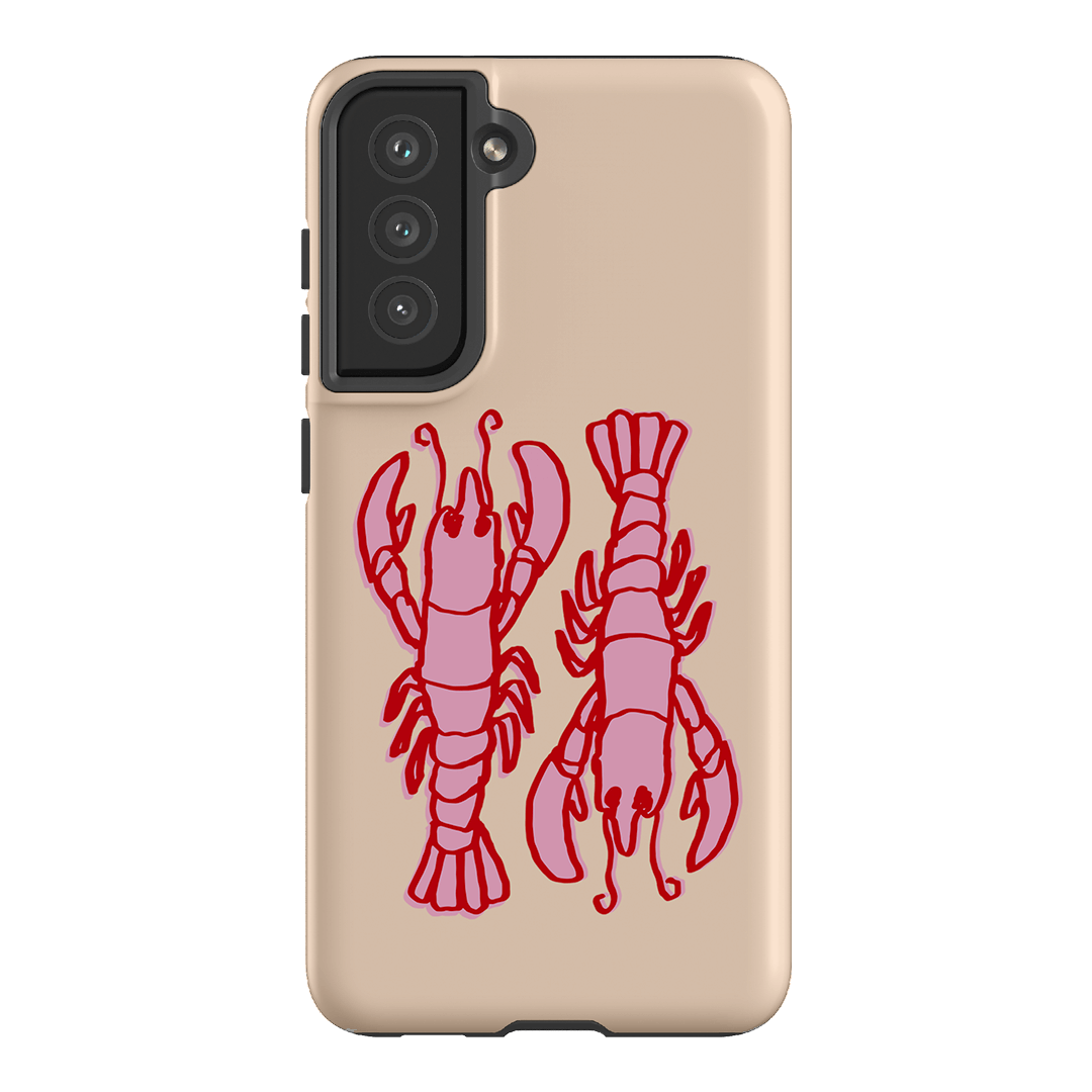 Lobster Love Peach Printed Phone Cases Samsung Galaxy S21 FE / Armoured by The Dairy - The Dairy