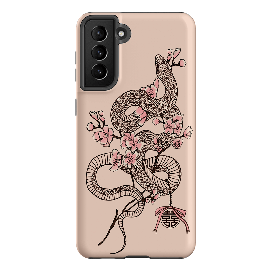 Blossom Snake in Pink Printed Phone Cases by Veronica Tucker - The Dairy