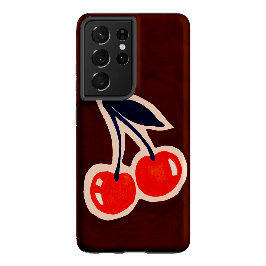 Cherries Printed Phone Cases Samsung Galaxy S21 Ultra / Armoured by Studio Bon - The Dairy