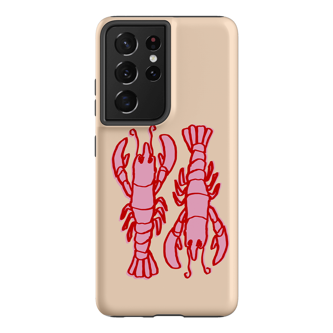 Lobster Love Peach Printed Phone Cases Samsung Galaxy S21 Ultra / Armoured by The Dairy - The Dairy