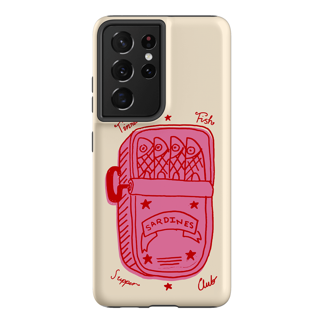 Sardine Social Red Printed Phone Cases Samsung Galaxy S21 Ultra / Armoured by The Dairy - The Dairy