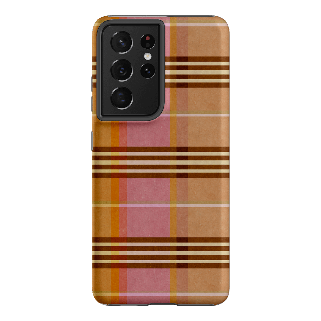 Peachy Plaid Printed Phone Cases Samsung Galaxy S21 Ultra / Armoured by Fenton & Fenton - The Dairy