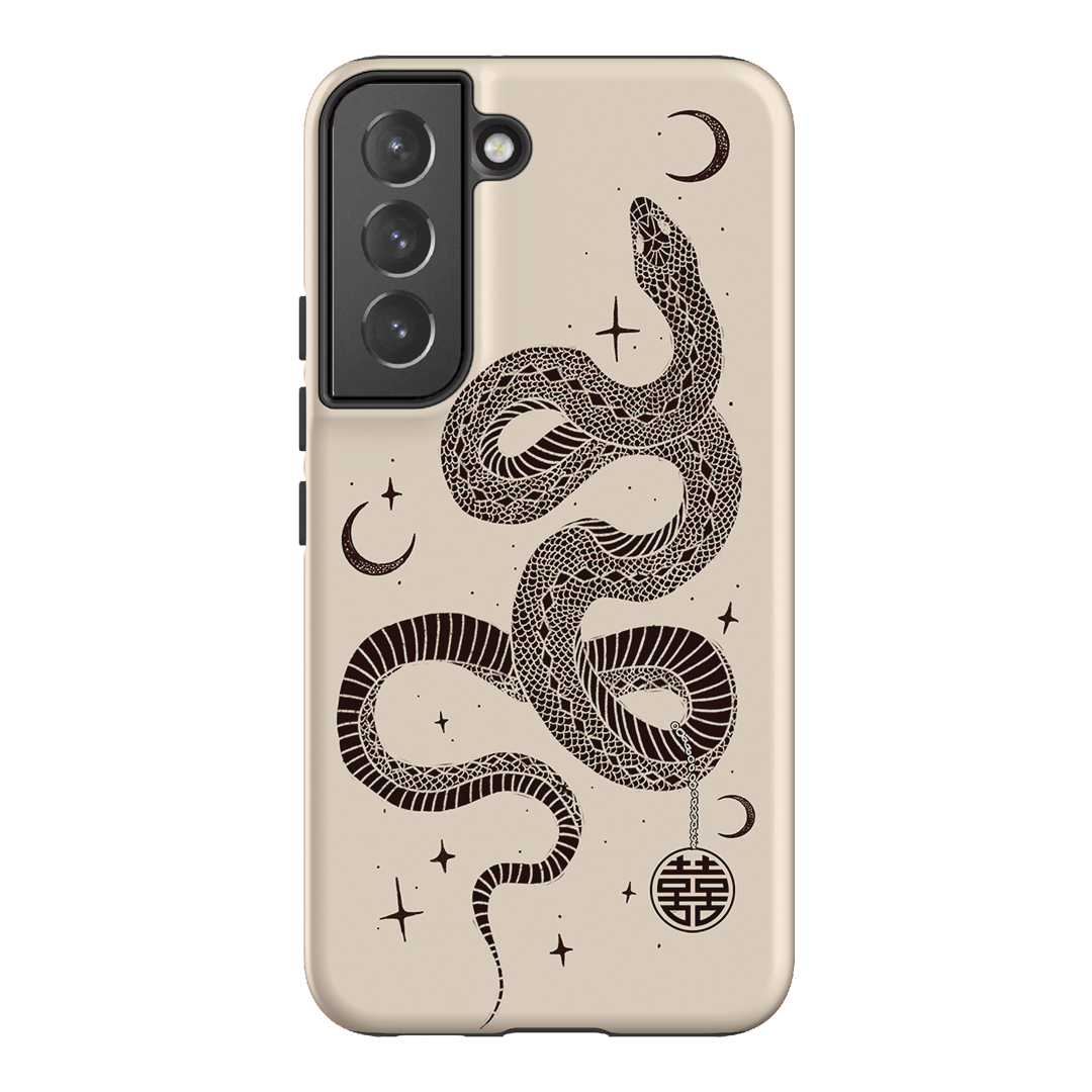 Astro Snake in Cream Printed Phone Cases by Veronica Tucker - The Dairy