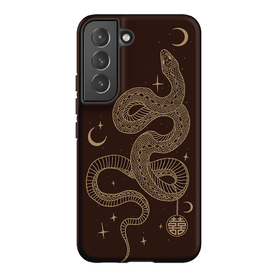 Astro Snake in Brown Printed Phone Cases by Veronica Tucker - The Dairy