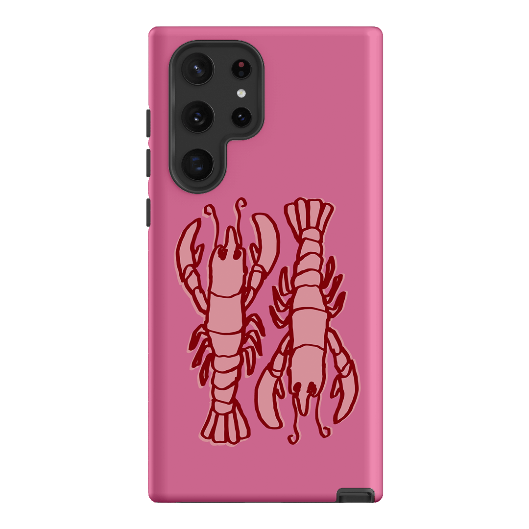 Lobster Love Pink Printed Phone Cases Samsung Galaxy S22 Ultra / Armoured by The Dairy - The Dairy