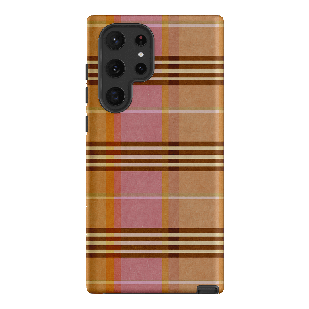 Peachy Plaid Printed Phone Cases Samsung Galaxy S22 Ultra / Armoured by Fenton & Fenton - The Dairy