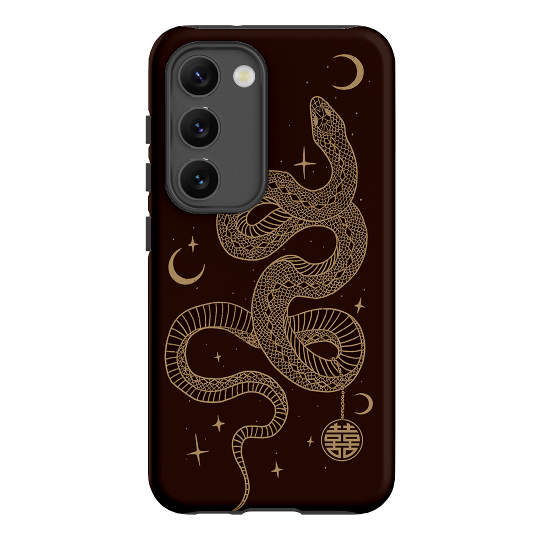 Astro Snake in Brown Printed Phone Cases by Veronica Tucker - The Dairy