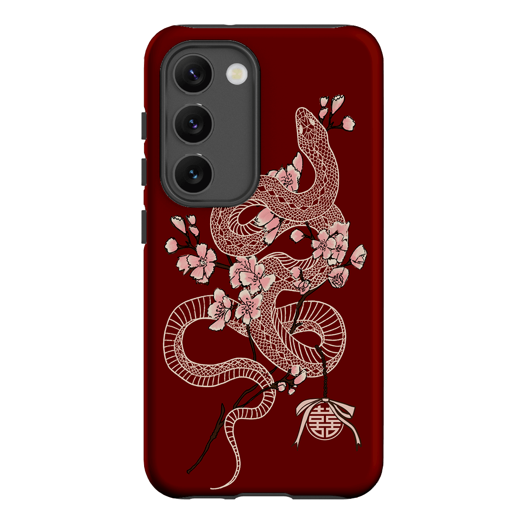 Blossom Snake in Red Printed Phone Cases by Veronica Tucker - The Dairy