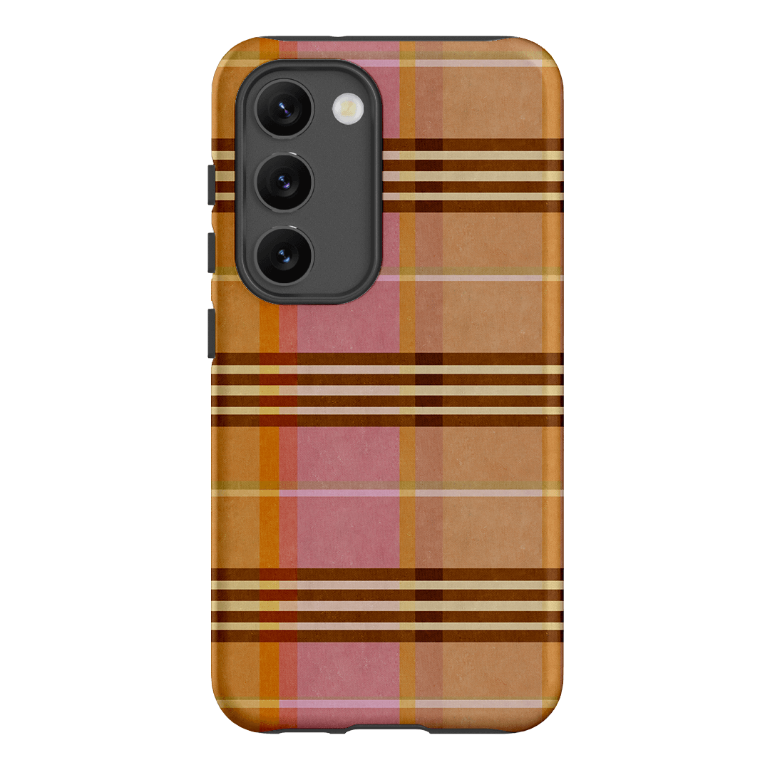 Peachy Plaid Printed Phone Cases Samsung Galaxy S23 / Armoured by Fenton & Fenton - The Dairy