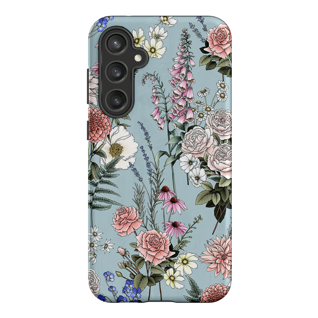 Garden Party Blue Printed Phone Cases Samsung Galaxy S23 FE / Armoured by Typoflora - The Dairy