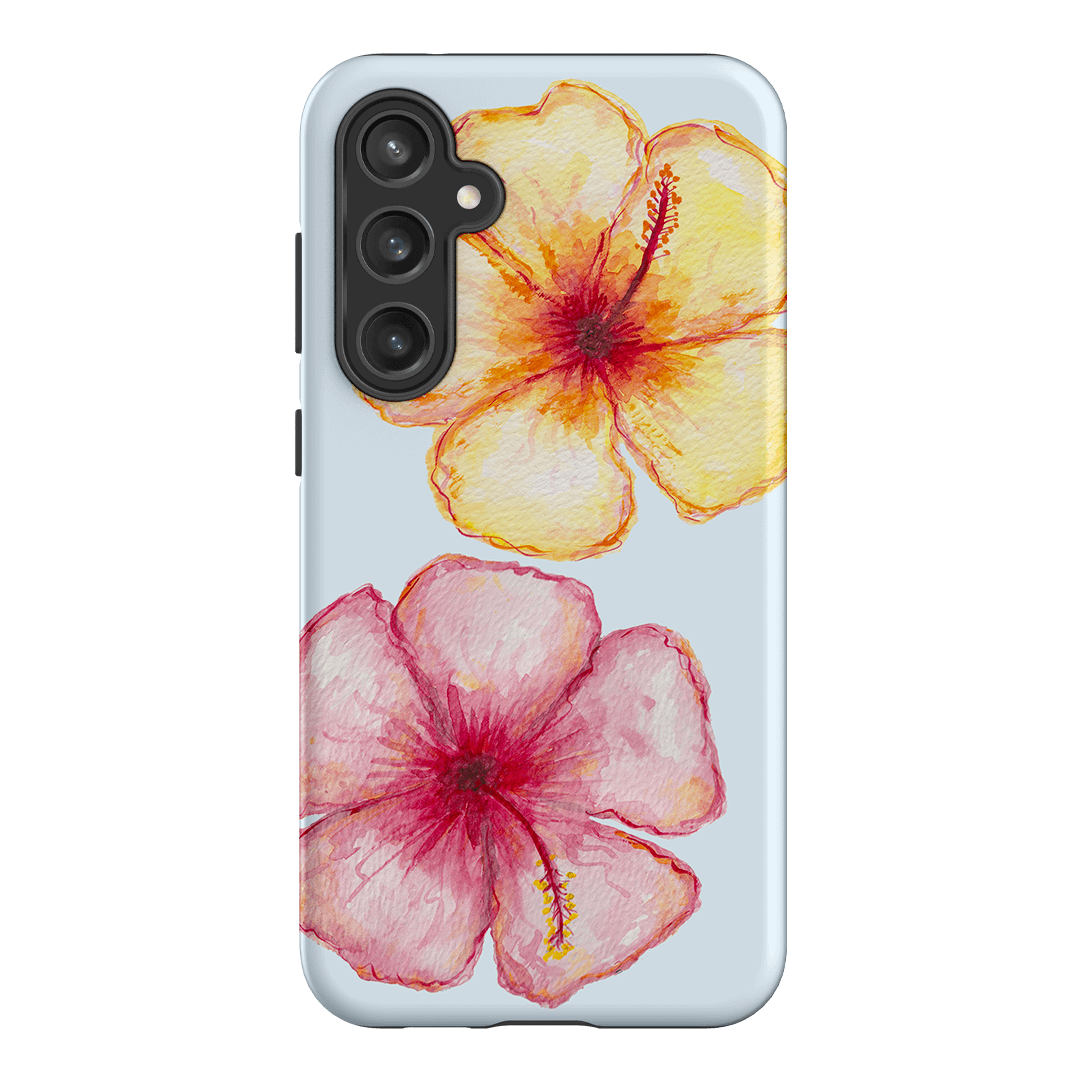 Hibiscus Flower Blue Printed Phone Cases Samsung Galaxy S23 FE / Armoured by BG. Studio - The Dairy