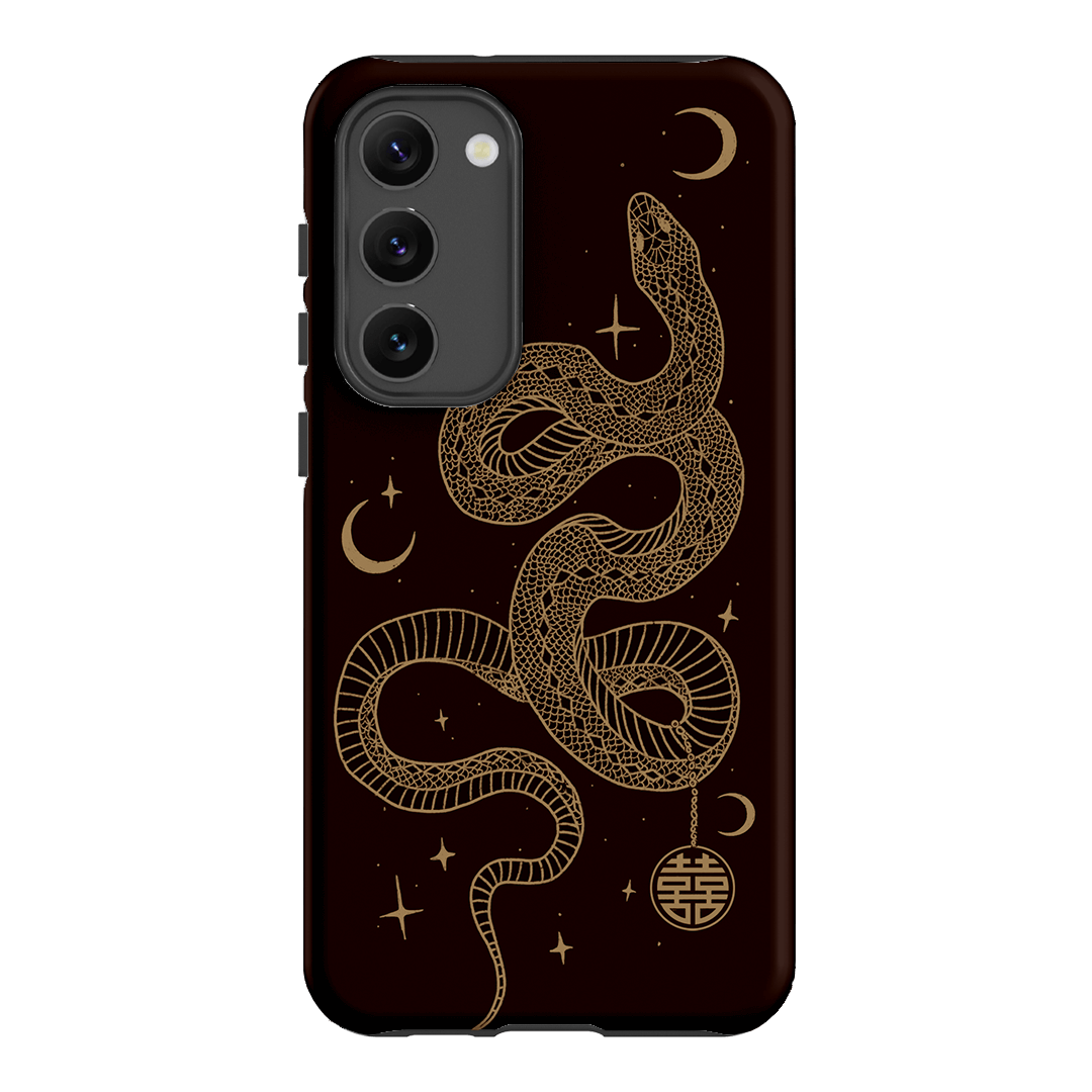 Astro Snake in Brown Printed Phone Cases by Veronica Tucker - The Dairy