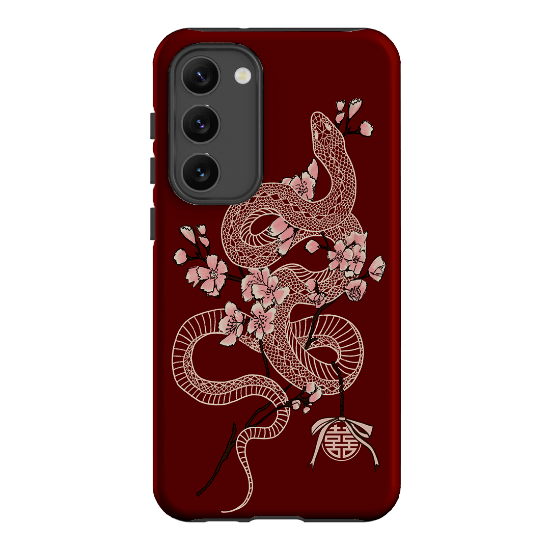 Blossom Snake in Red Printed Phone Cases by Veronica Tucker - The Dairy