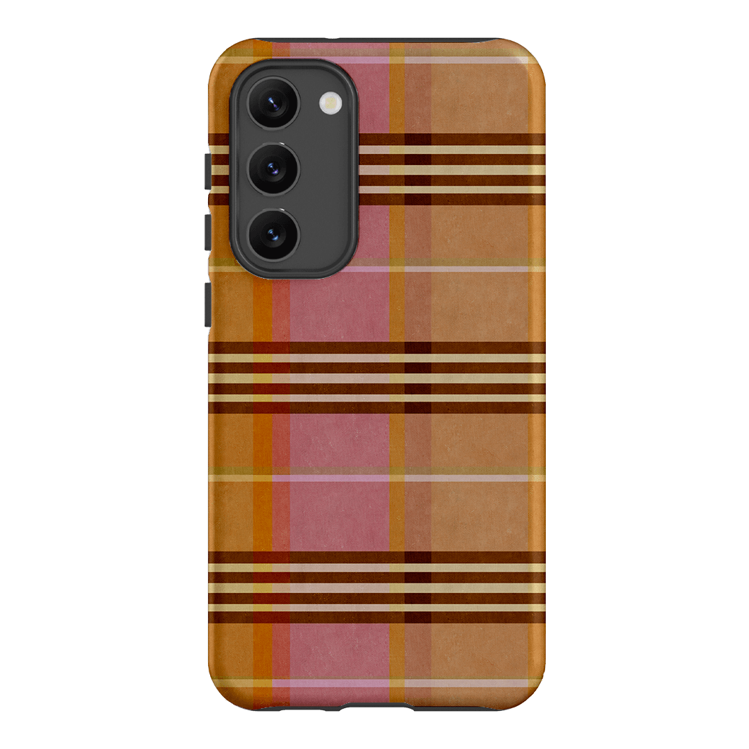 Peachy Plaid Printed Phone Cases Samsung Galaxy S23 Plus / Armoured by Fenton & Fenton - The Dairy