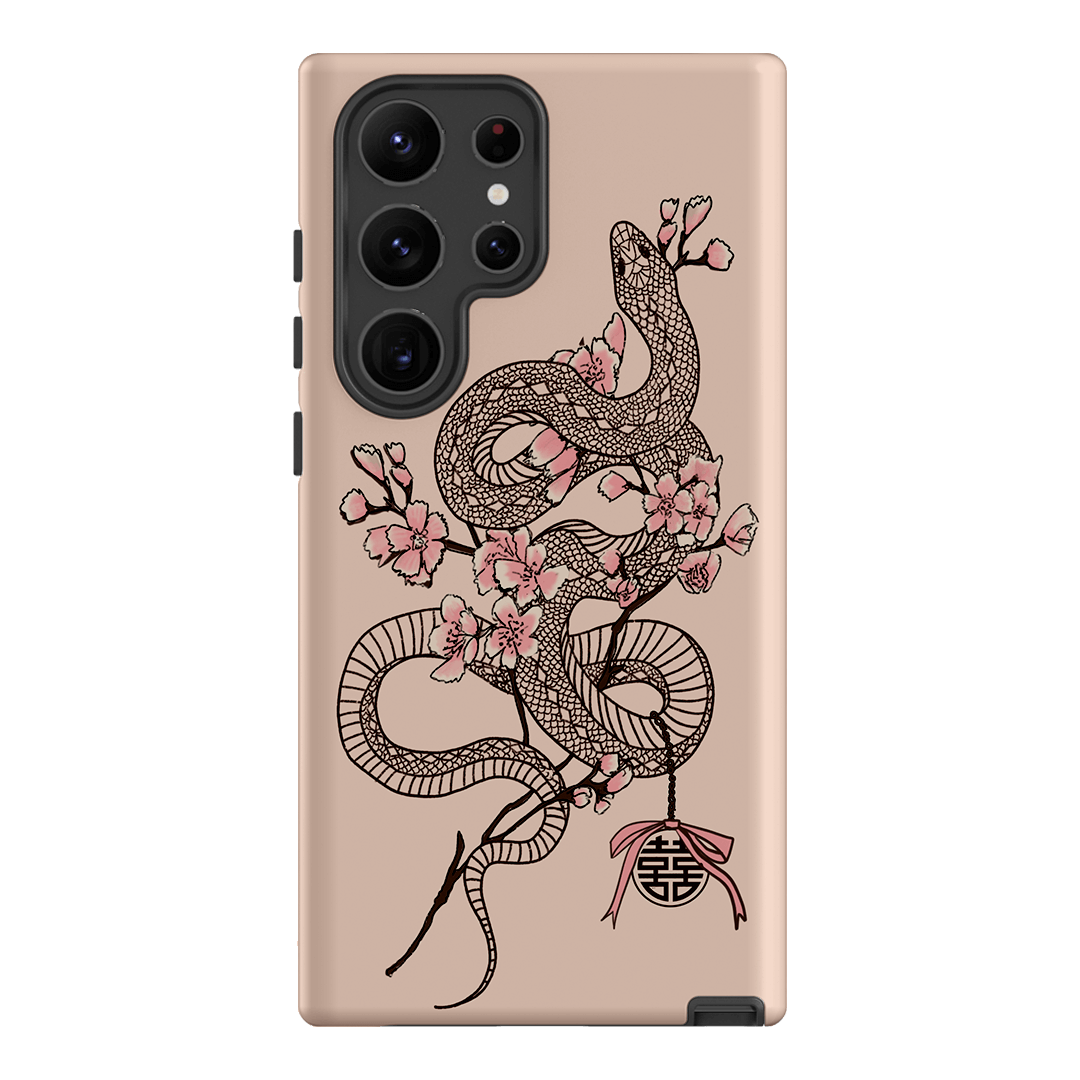 Blossom Snake in Pink Printed Phone Cases by Veronica Tucker - The Dairy