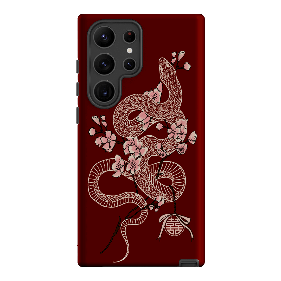 Blossom Snake in Red Printed Phone Cases by Veronica Tucker - The Dairy