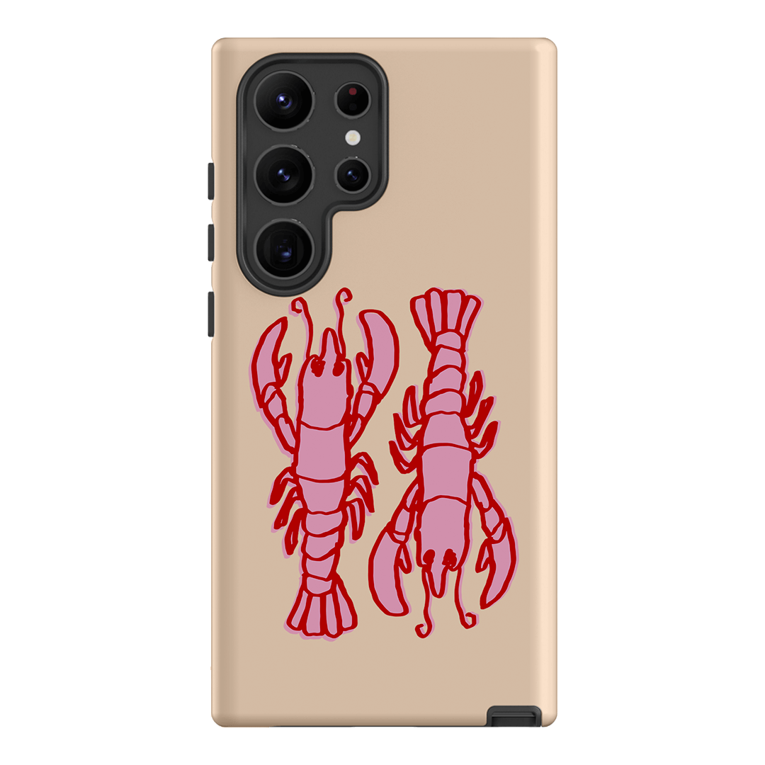 Lobster Love Peach Printed Phone Cases Samsung Galaxy S23 Ultra / Armoured by The Dairy - The Dairy