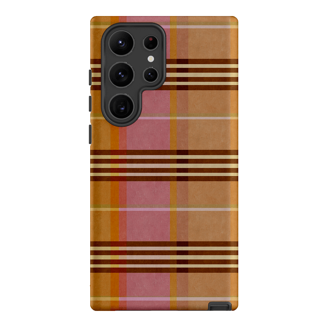 Peachy Plaid Printed Phone Cases Samsung Galaxy S23 Ultra / Armoured by Fenton & Fenton - The Dairy