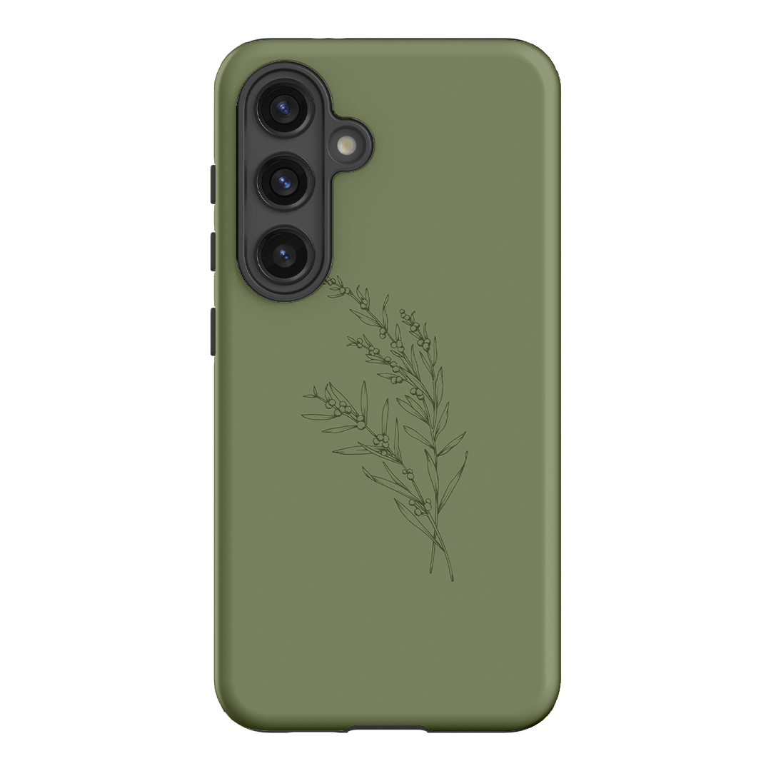 Khaki Wattle Printed Phone Cases by Typoflora - The Dairy