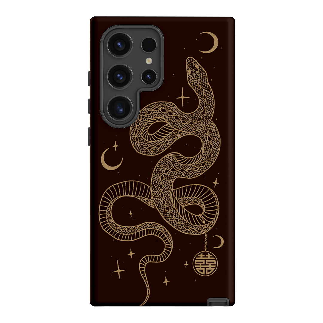 Astro Snake in Brown Printed Phone Cases by Veronica Tucker - The Dairy