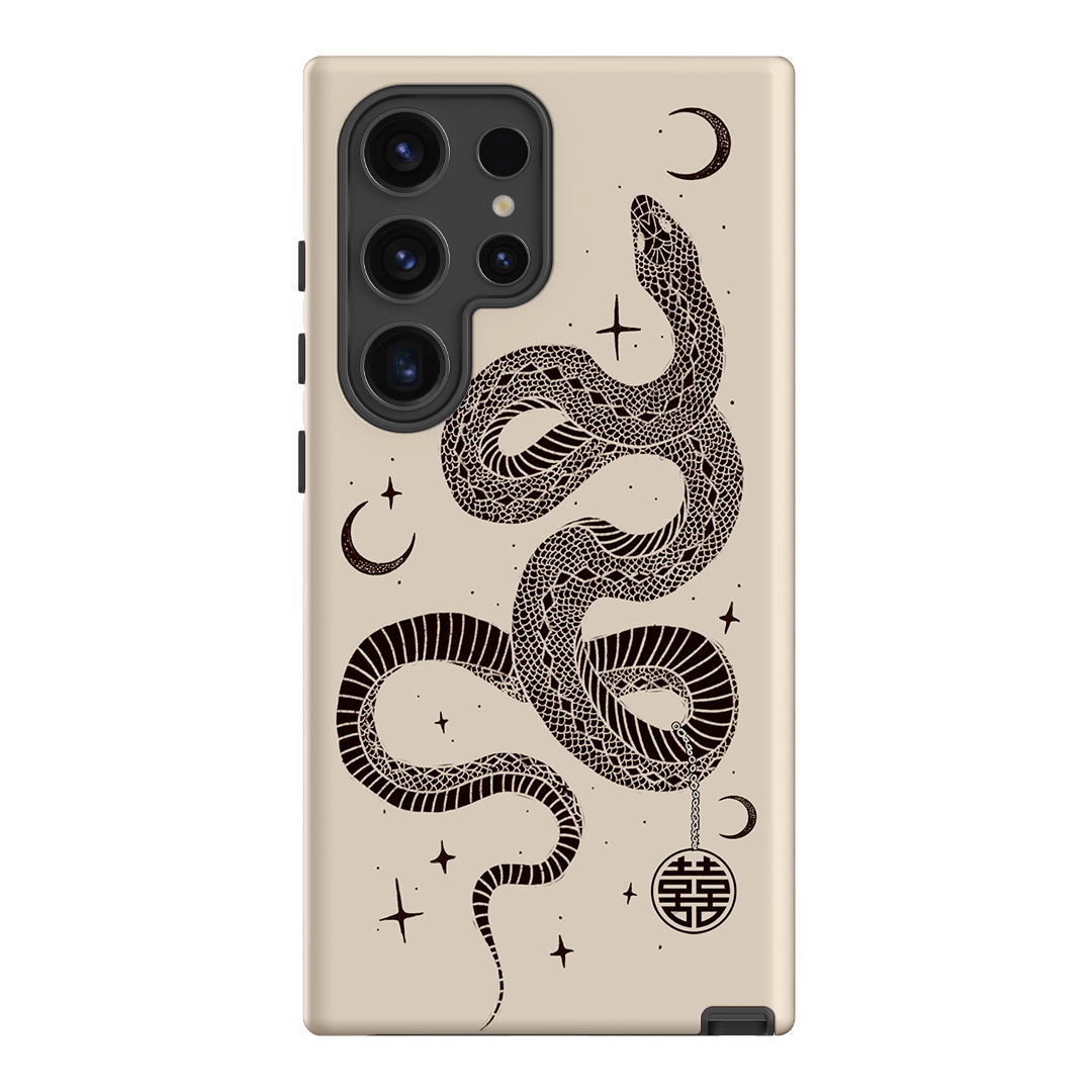 Astro Snake in Cream Printed Phone Cases by Veronica Tucker - The Dairy