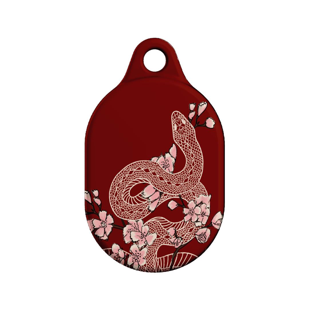 Blossom Snake in Red AirTag Case