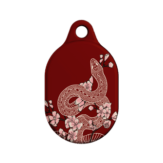 Blossom Snake in Red AirTag Case