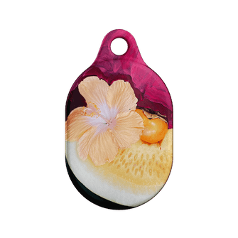 Hibiscus Melon AirTag Case AirTag Case by Nicole Nelius - The Dairy