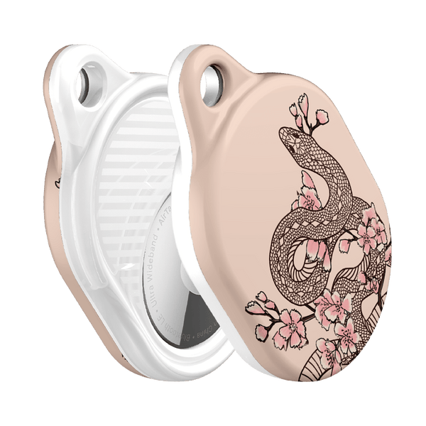 Blossom Snake in Pink AirTag Case