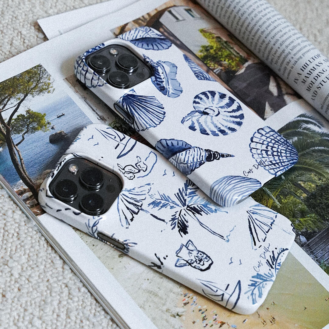 Blue Shells Printed Phone Cases by Cass Deller - The Dairy