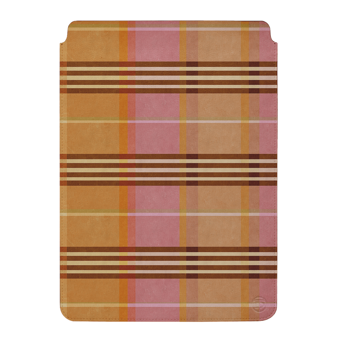 Peachy Plaid Laptop & iPad Sleeve Laptop & Tablet Sleeve by Fenton & Fenton - The Dairy