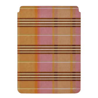 Peachy Plaid Laptop & iPad Sleeve Laptop & Tablet Sleeve by Fenton & Fenton - The Dairy