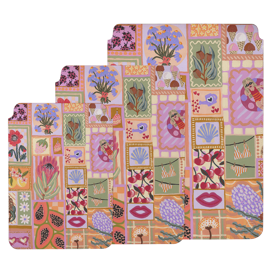 Summer Postcards Laptop & iPad Sleeve Laptop & Tablet Sleeve by Amy Gibbs - The Dairy