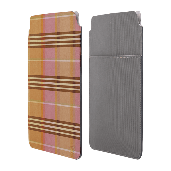 Peachy Plaid Laptop & iPad Sleeve Laptop & Tablet Sleeve by Fenton & Fenton - The Dairy