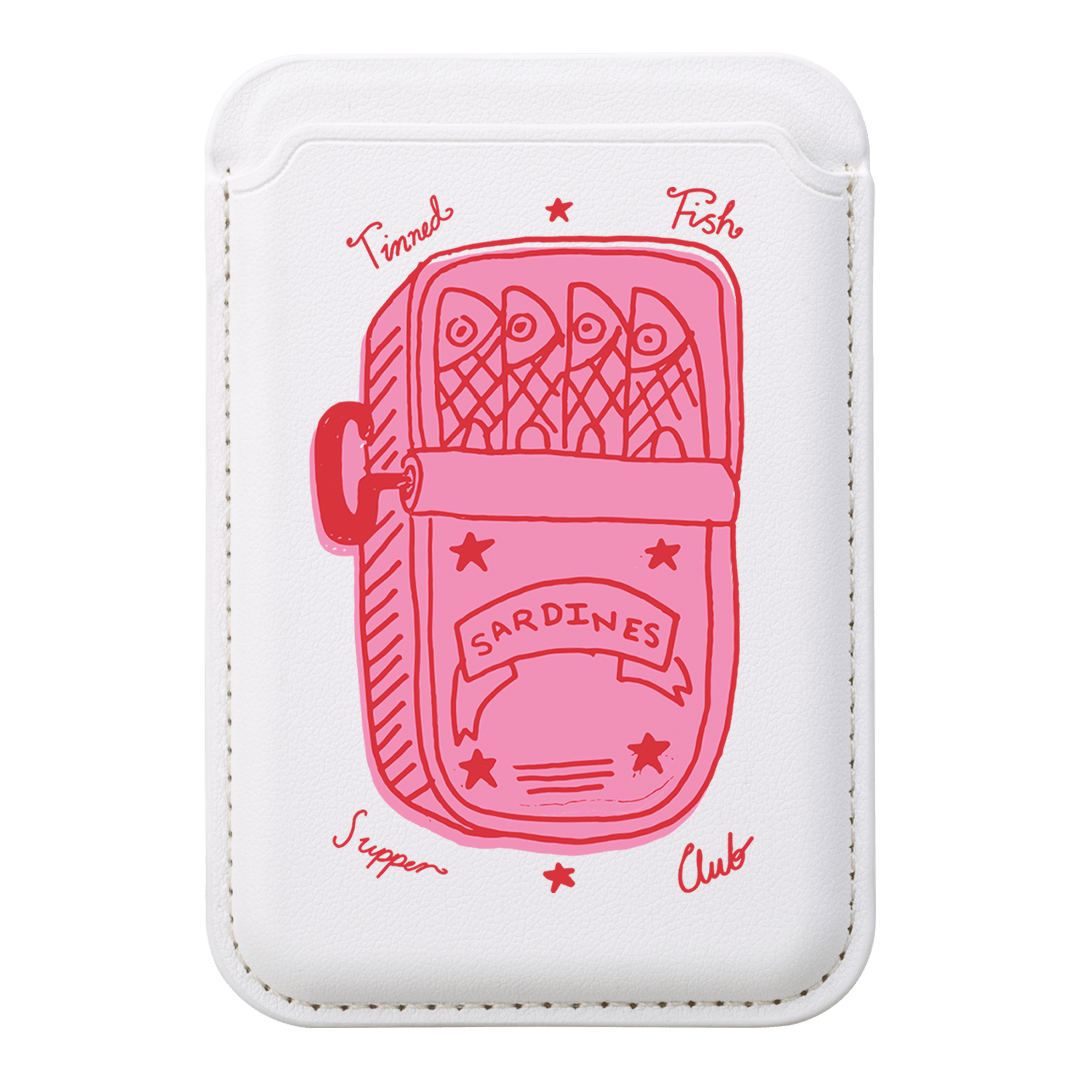 Sardine Social Red MagSafe Wallet MagSafe Wallet White by The Dairy - The Dairy