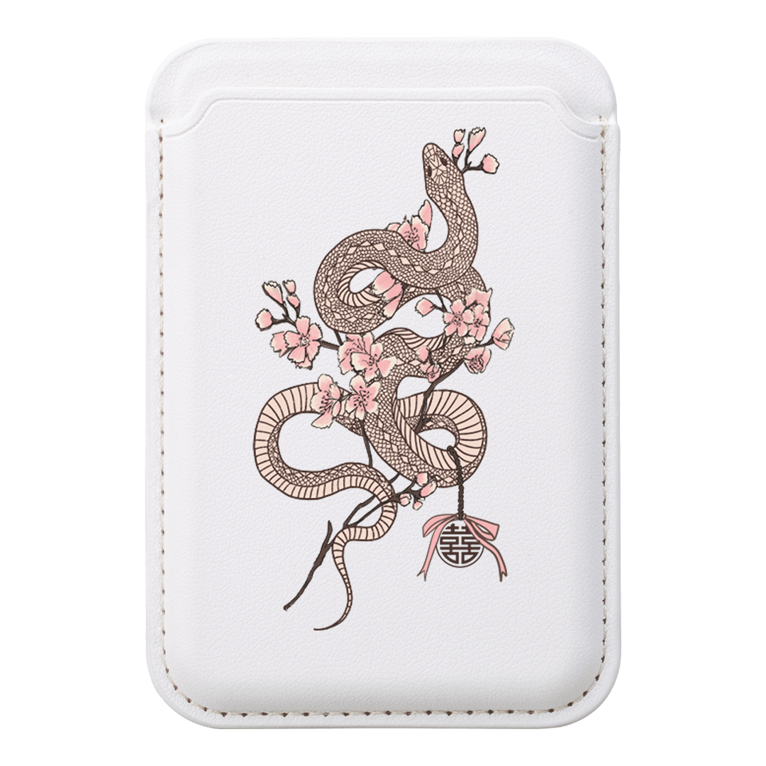 Blossom Snake in Pink MagSafe Wallet